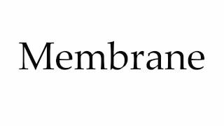 How to Pronounce Membrane [upl. by Leunad]