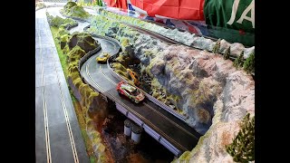 Scalextric 132 Scenic Slot Car Layout Test Run [upl. by Jaquith]