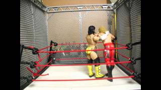 Edge vs CM Punk Steel Cage wwe toys animation [upl. by Idolla]