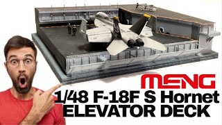 I BUILT a CARRIER ELEVATOR DECK FROM BOARD for my 148 MENG F18F SUPER HORNET [upl. by Suqram]