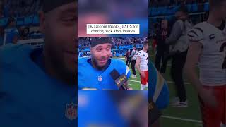 Jk Dobbins thanks JESUS after coming back nfl chargers jkdobbins xyzbca losangeles ravens [upl. by Nifled751]