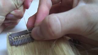 how to sew clips on hair extensions [upl. by Beulah]