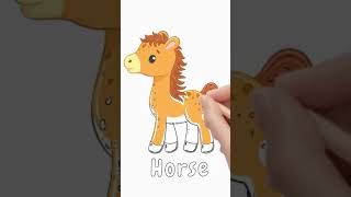 Horse Cartoon Painting shorts cartoon cartoonstoryworld [upl. by Hgalehs]