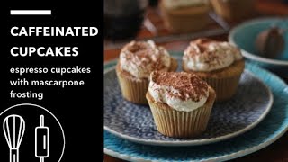 Caffeinated Cupcakes  Espresso Cupcakes with Mascarpone Frosting  BakeinBits  Couple of Bakers [upl. by Assenev614]