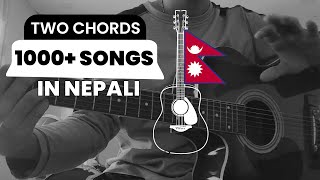 Easy Nepali Songs TO Play On Guitar  TWO CHORDS MANY NEPALI HIT SONGS  EASY NEPALI GUITAR LESSON [upl. by Kcirdnekel]