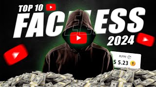 Top 10 Faceless Youtube Channel Ideas 2024  High CPM [upl. by Derk]