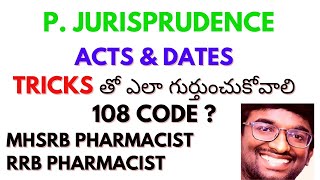 TRICKS TO REMEMBER DATES OF ACTS  PHARMACEUTICAL JURISPRUDENCE  MHSRB PHARMACIST  RRB PHARMACIST [upl. by Bunch]