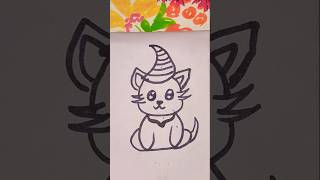 😺 Cute Cat Drawing For Beginners 🥰 shorts yt [upl. by Ecinahs369]