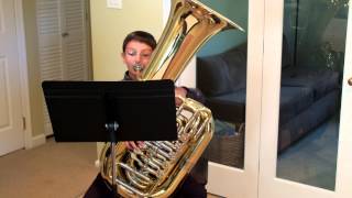 Diego Stine age 11 Gregson Tuba Concerto 1st Movement [upl. by Einahpets]