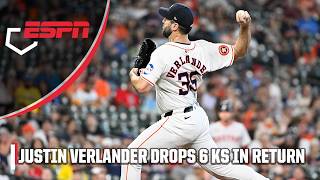 JUSTIN VERLANDER IS BACK 🔥 Drops Ks 6 in first start since June ⚾️  ESPN MLB [upl. by Anirehc]