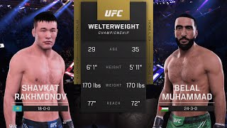 SHAVKAT RAKHMONOV VS BELAL MUHAMMAD  UFC5  UFC 310  CPU [upl. by Winfred379]