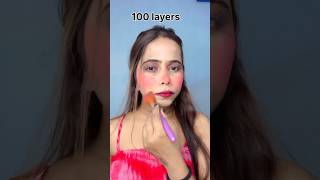 100 layers challenge😂 pura face pink pink😂🩷 100layers challenge hack blush blushpink makeup [upl. by Hubie]