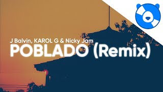 J Balvin KAROL G Nicky Jam  Poblado Remix Clean  Lyrics Letra [upl. by Nnyladnarb943]