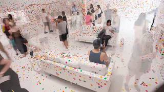 Yayoi Kusamas The obliteration room at Auckland Art Gallery [upl. by Eskil767]