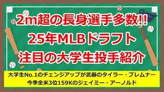 【MLBドラフト】25年MLBドラフト大学生投手紹介24年版【タイラー・ブレムナージェイミー・アーノルド】 [upl. by Aneem646]