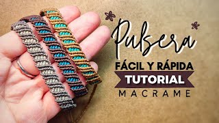 🔰 Cómo hacer PULSERA de HILO 2 Colores Fácil y Rápida Paso a Paso  DIY Easy Macrame Bracelet 57 [upl. by Hanshaw]