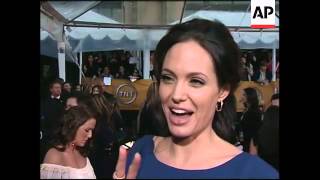 Brangelina talk about awards season on the SAG red carpet [upl. by Grinnell950]