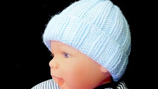 TEJI un Gorro para bebe con dos agujas SÚPER FACIL para Principiantes PATRÓN Crochet for Baby [upl. by Selegna875]