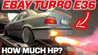 HOW MUCH POWER DOES MY 800€ EBAY TURBO E36 MAKE  TURBO E36 323 VS DYNO [upl. by Angele]