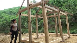 TIMELAPSE 120 days of building a house  BUILD LOG CABIN [upl. by Kingsly]