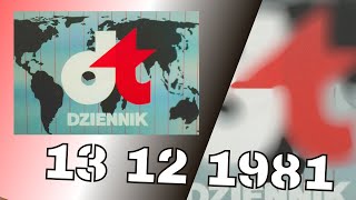 Dziennik Telewizyjny 13 grudnia 1981  pierwszy dzień stanu wojennego [upl. by Hudgens639]