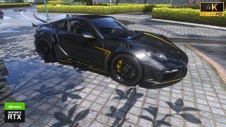 Porsche 911 Turbo S Carbon Edition with Topcar Body Kit  GTA 5 Ultrarealistic Graphics in 4K [upl. by Opal]