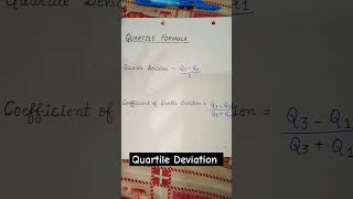 Quartile Deviation Statistics statistics [upl. by Hcirdla650]