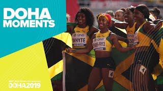 Jamaica Wins Womens 4x100m Gold  World Athletics Championships 2019  Doha Moments [upl. by Edi]