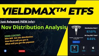 YieldMax ETFs NOV Distribution Analysis TSLY NVDY CONY APLY AMZY NFLY DIS [upl. by Laamaj]