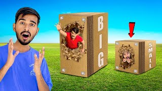 Big Vs Small Unbreakable Box Challenge  100 Layers Cardboard Trap [upl. by Niltac]