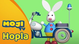 EEN MOTOR IN HET BOEK 🛵  HOPLA 🐇  Nederlandse Kinderseries  MojiTV [upl. by Yodlem]