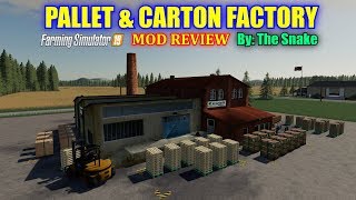 Pallet amp Carton Factory Placeable Farming Simulator 19 Mod Review [upl. by Ateerys]