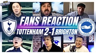 SPURS FANS REACTION TO TOTTENHAM 21 BRIGHTON  PREMIER LEAGUE [upl. by Enneite]