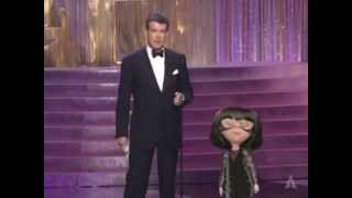 Pierce Brosnan and Edna Mode present The Aviator with Best Costume Design  77th Oscars 2005 [upl. by Hamfurd]