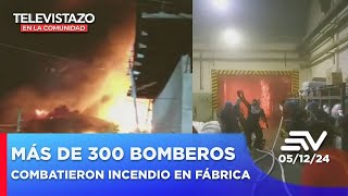 Un gran incendio ocurrió en una fábrica de plásticos en Guayaquil  Televistazo en la Comunidad [upl. by Olemrac]