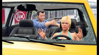 What Happens When Tracy and Lazlow Steal Jimmys Car in GTAV [upl. by Yllil]