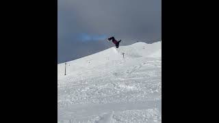 At least the homies were there to hype him up Snowboarding backflip attempt [upl. by Gerhard]