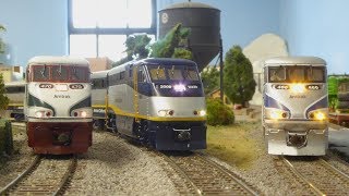 Ultimate HO Amtrak California amp F59Phi Cascades Surfliner Costal Starlight amp Sounder REMIX [upl. by Yffat]