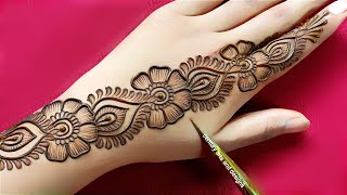 New easy stylish back hand mehndi design  simple mehndi design  mehndi design  mehandi  Mehndi [upl. by Carlen813]