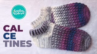 💯COMO TEJER calcetines o medias con puntos básicos de crochet paso a paso [upl. by Brittnee]