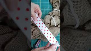 Adding temporary ribbon to burlap wreaths [upl. by Best]