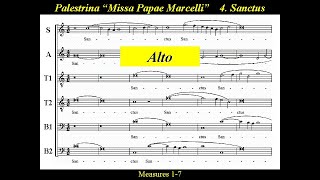 Palestrina  Missa Papae Marcelli 4Sanctus  Alto [upl. by Ehrsam576]