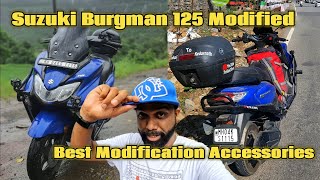 Suzuki Burgman 125 Modified For Long Rides Suzuki Burgman 125 Top Box Bracket  Best Accessories [upl. by Korfonta424]