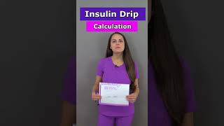 Insulin Drip Calculation Nursing Math Shorts NCLEX Nursing School [upl. by Annohsat]