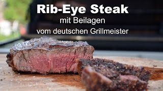 RibEye Steak vom Grill mit Beilagen  USBeef vom deutschen Grillmeister [upl. by Latisha]