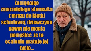 Zaciągając zmarzniętego staruszka z mrozu do klatki schodowej dziewczyna nawet nie mogła [upl. by Norrahc]