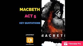 Macbeth Act 5 key quotations [upl. by Dove]