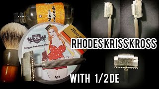 RHODES KRISS KROSS RAZOR  1 2 DE Blade  AampE  Ever Ready  SHAVETTE AND Safety Razor IN ONE [upl. by Enailil]