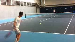 Marton Fucsovics forehand cross at LTA [upl. by Oicapot609]