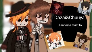 Fandoms react to Dazai and Chuuya🔫🐶 [upl. by Kristel]